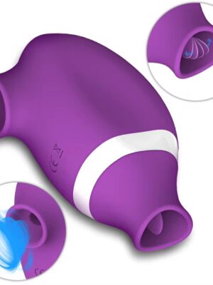 Vibro 2 en 1 suceur + lécheur rechargeable avec 10 niveaux nets