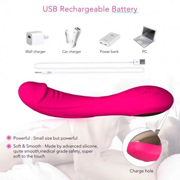 Vibro chercheur de point G rechargeable avec 10 niveaux de vibrations