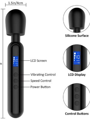 Wand VIP rechargeable en silicone de premier qualité (doté d’un écran LED)