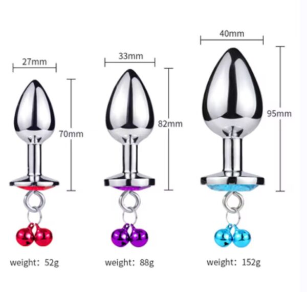 Plug anal en métal avec clochettes