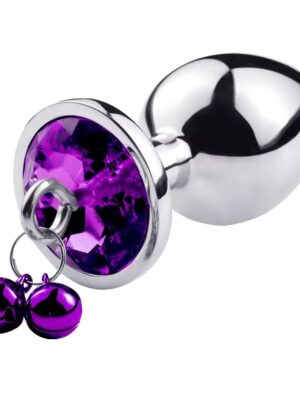 Plug anal en métal avec clochettes