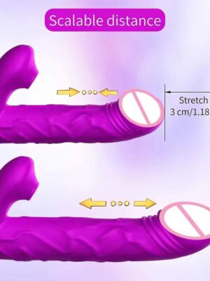 Vibro RABBIT VIP rechargeable télescopique chauffant et doté d’un suceur