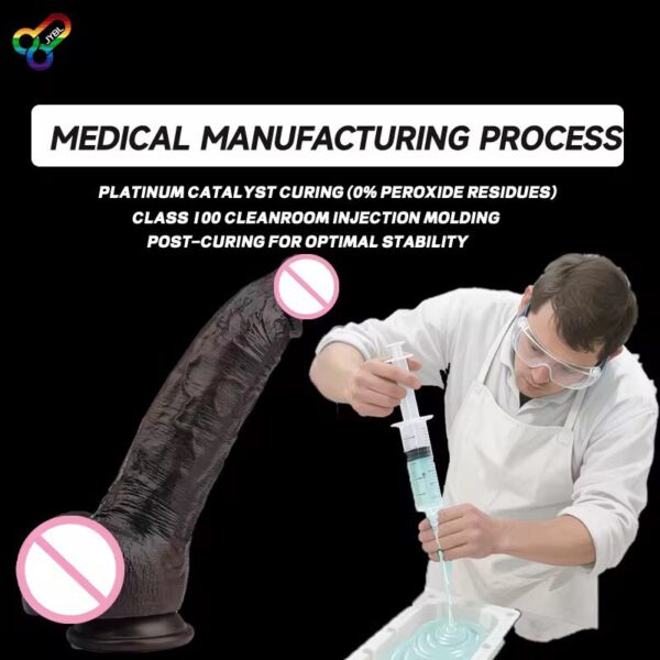 Gode manuel non vibrant en silicone médical de qualité supérieure (disponible en 2 tailles)