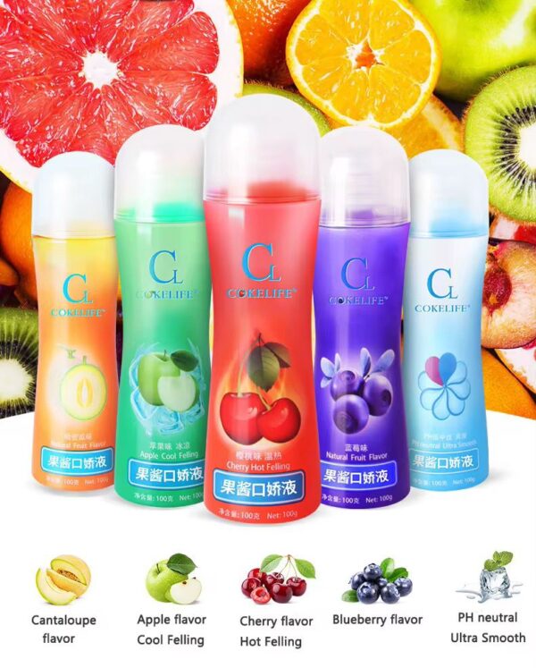 Lubrifiants comestibles arômes fruités (120 ml)